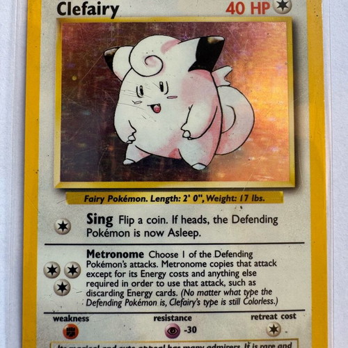 Pokemon TCG Clefairy Holo Base Set like new