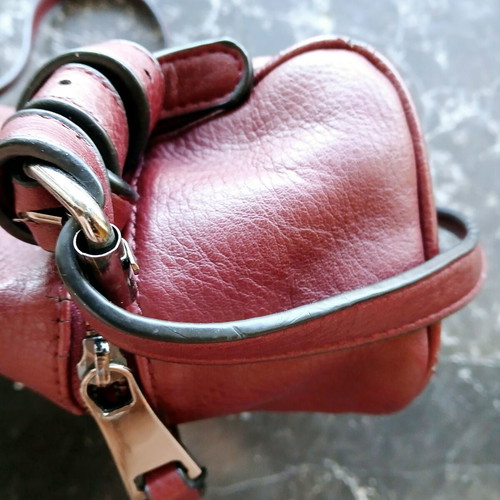 Women's burgundy backpack bag used