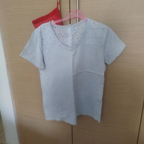 Cotton short-sleeve summer shirt turquoise one size new from Italy
