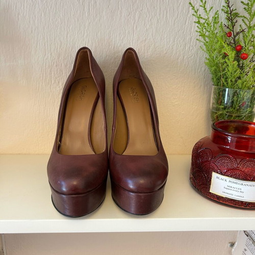 Leather burgundy pumps size 40 new