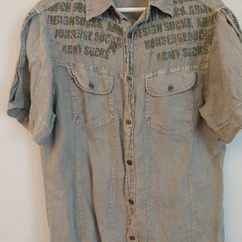 Emilio Sacci men's shirt size L, like new, khaki