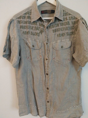 Emilio Sacci men's shirt size L, like new, khaki