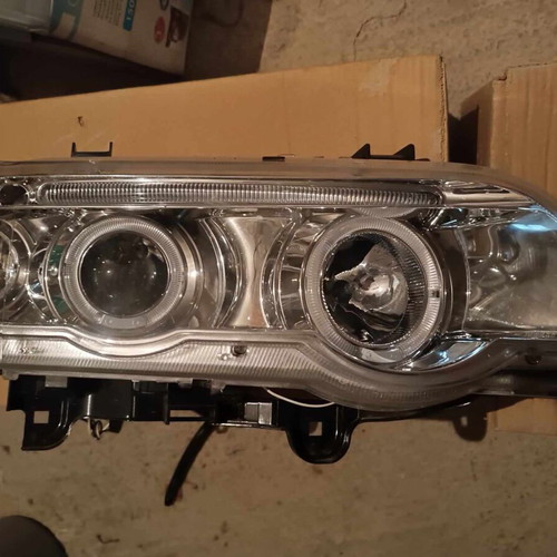 BMW X5 front headlights 2002-2005 used, aftermarket angel eye