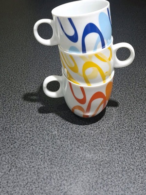 Papillon by Inhesion set of 3 porcelain cups new, modern design
