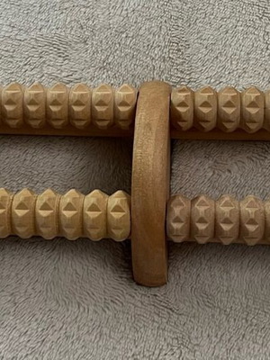 Wooden foot massager with double rollers Jumbo new