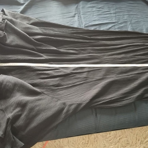 Black maxi flared skirt like new, elastic crinkle fabric
