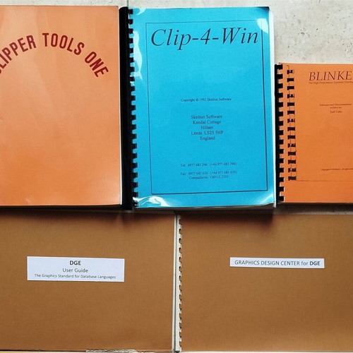 Clipper programming books used, pack of 3, plus 9 tool library copies