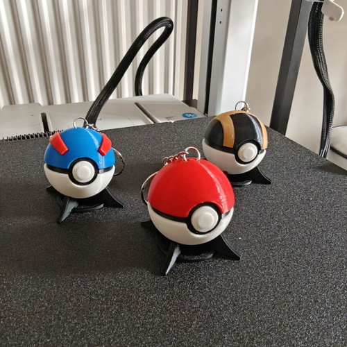 3D Printed Pokeball Clicker Keychain with Mechanical Switch