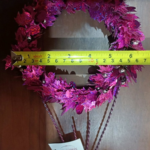 Vintage 90s Christmas decorations set with wreath and fuchsia ball new