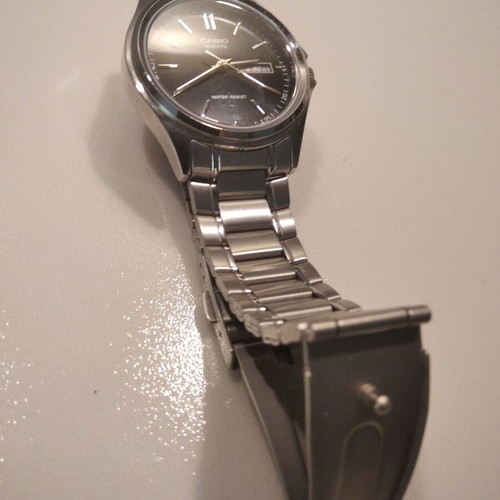 Casio Quartz Watch with Day Date, New, Black and Silver