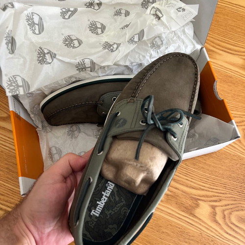 Timberland Classic Boat 2-Eye Size 45.5 New Olive Green