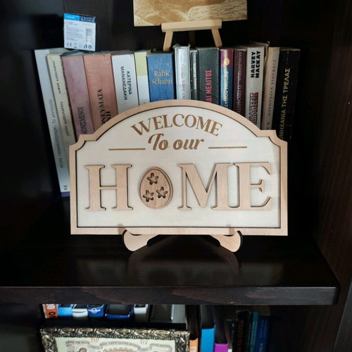 Wooden Welcome to our Home decoration new with Easter design