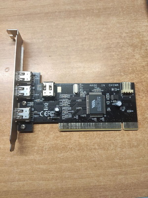 PCI FireWire IEEE 1394 controller card used with 3+1 ports