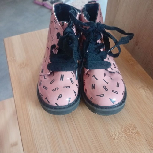 Girls' boots size 23 like new, pink and black