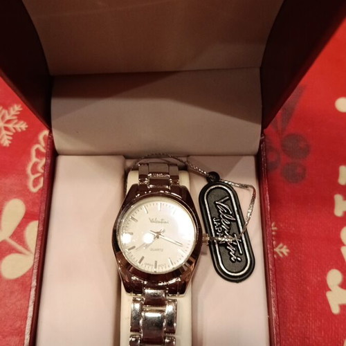 Valentini wristwatch women's new, silver, stainless steel, water resistant