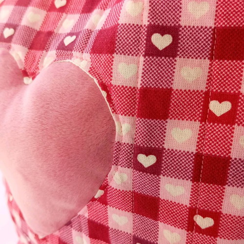 Tote bag red with hearts and pink puffy heart new
