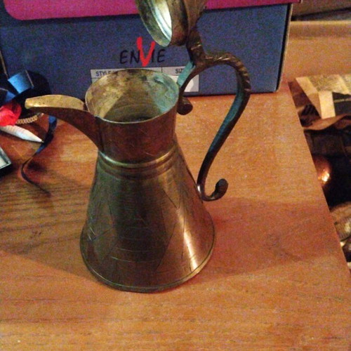 Vintage brass jug with lid like new
