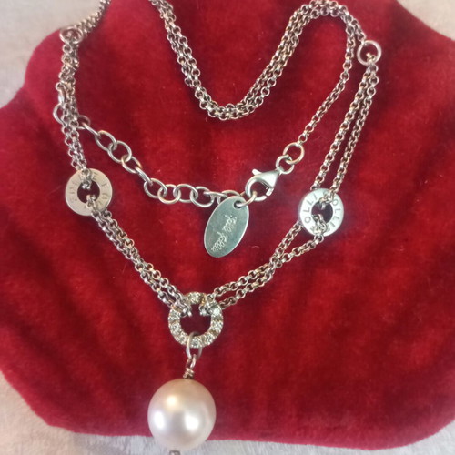 Folli Follie 925 silver necklace with pearl