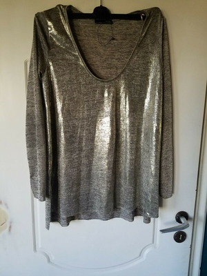Zara shirt with transparency and gold thread, like new, size S