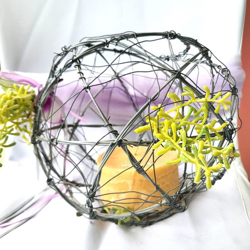 Handmade Wire Sphere Decor like new, Industrial Style
