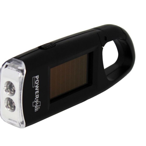 PowerPlus VIPER Solar Flashlight with 2 LEDs and Carabiner Clip new