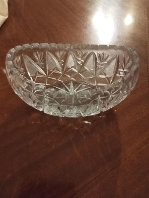 Crystal fondue bowl from Czech Republic used