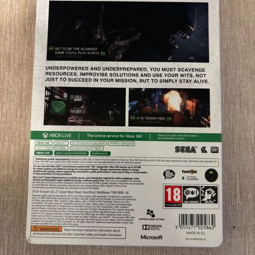 Alien Isolation EVAC Lifeboat Steelbook Edition Xbox 360 used English full