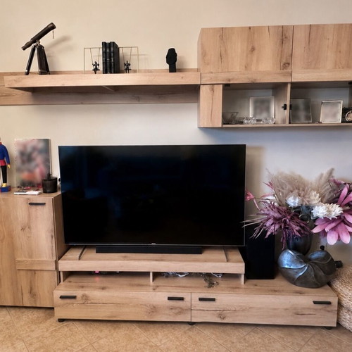 Marmaridis modern living room composition, wood finish