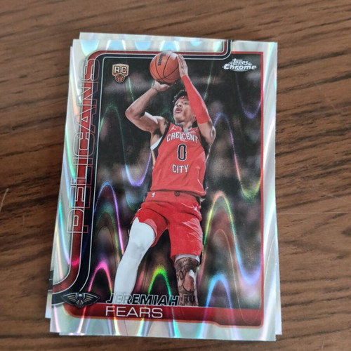 Lot of 15 NBA Topps Chrome Wave Refractor rookie cards