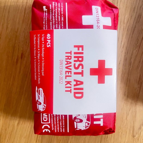 First Aid Kit Car Fabric Certified DIN 13164 new