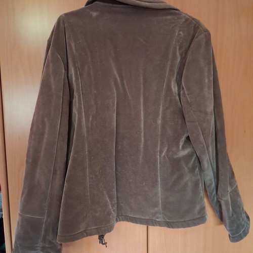 Velour vintage jacket like new, with zipper, green, size S