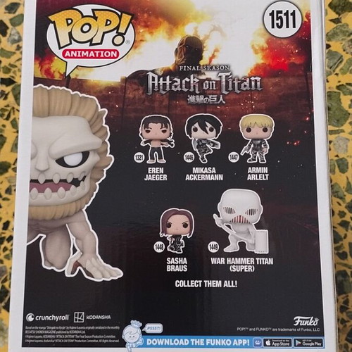 Funko Pop Jaw Titan 1511 Crunchyroll exclusive new with protector