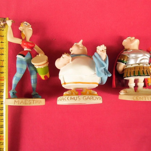 Three collectible figurines from Asterix & Ovelix comic made of paste