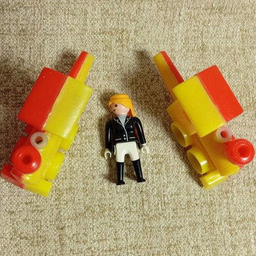 Plastic Vintage Whistle Train Pack of 2, Greek Festival Toy 1960s