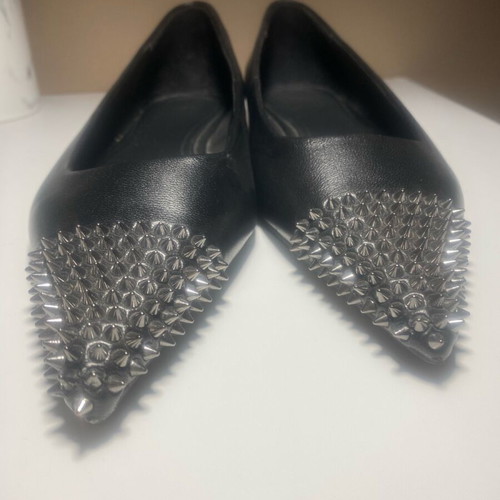 Zara ballerina shoes like new with metal studs, size 38, black