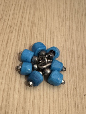 Blue beads like new with metal connectors