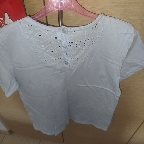 Cotton short-sleeve summer shirt turquoise one size new from Italy