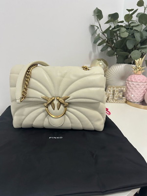 Pinko crossbody bag new, beige and white