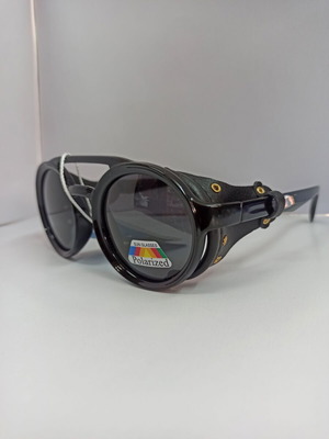 Men's polarized sunglasses black new, retro steampunk style