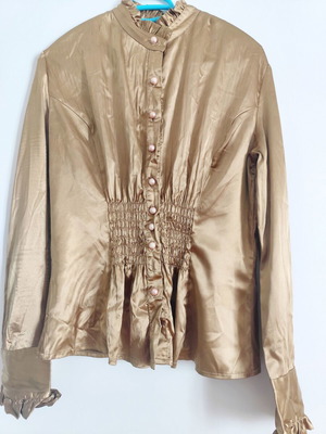 Angelo satin shirt used, large, gold