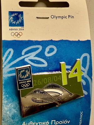 14th Day of the Games Athens 2004 Official Olympic Pin new