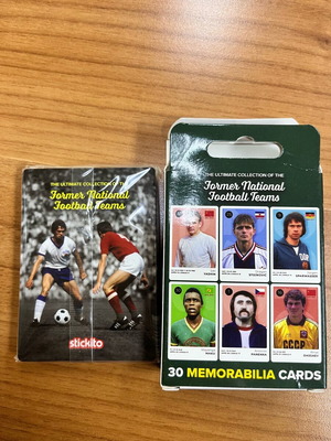Former National Football Teams cards new, 30 memorabilia cards