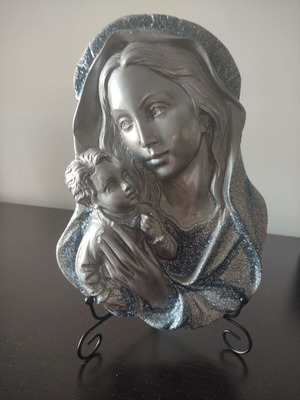 Icon of Virgin Mary with Christ in plaster, like new