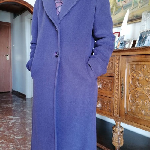 Boreale wool coat lined like new, size 44, blue purple