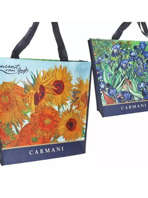 Τσάντα ώμου Carmani νέα με έργα Van Gogh Sunflowers και Irises