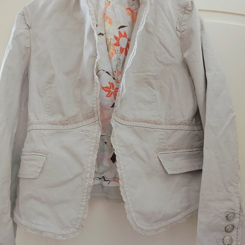 Oui summer jacket medium beige with floral lining like new