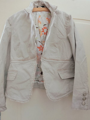 Oui summer jacket medium beige with floral lining like new
