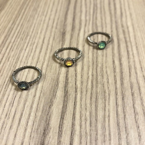 Set of 3 large size fashion rings new, multicolor and silver