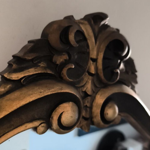 Baroque mirror with ornate wooden frame 86x64 cm