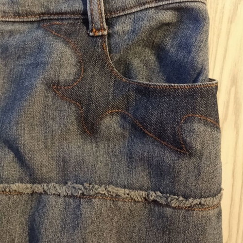 Raxevsky Ruffled Denim Skirt